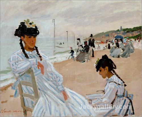 Sur la Plage a Trouville On the beach at Trouville by Claude Monet paintings reproduction